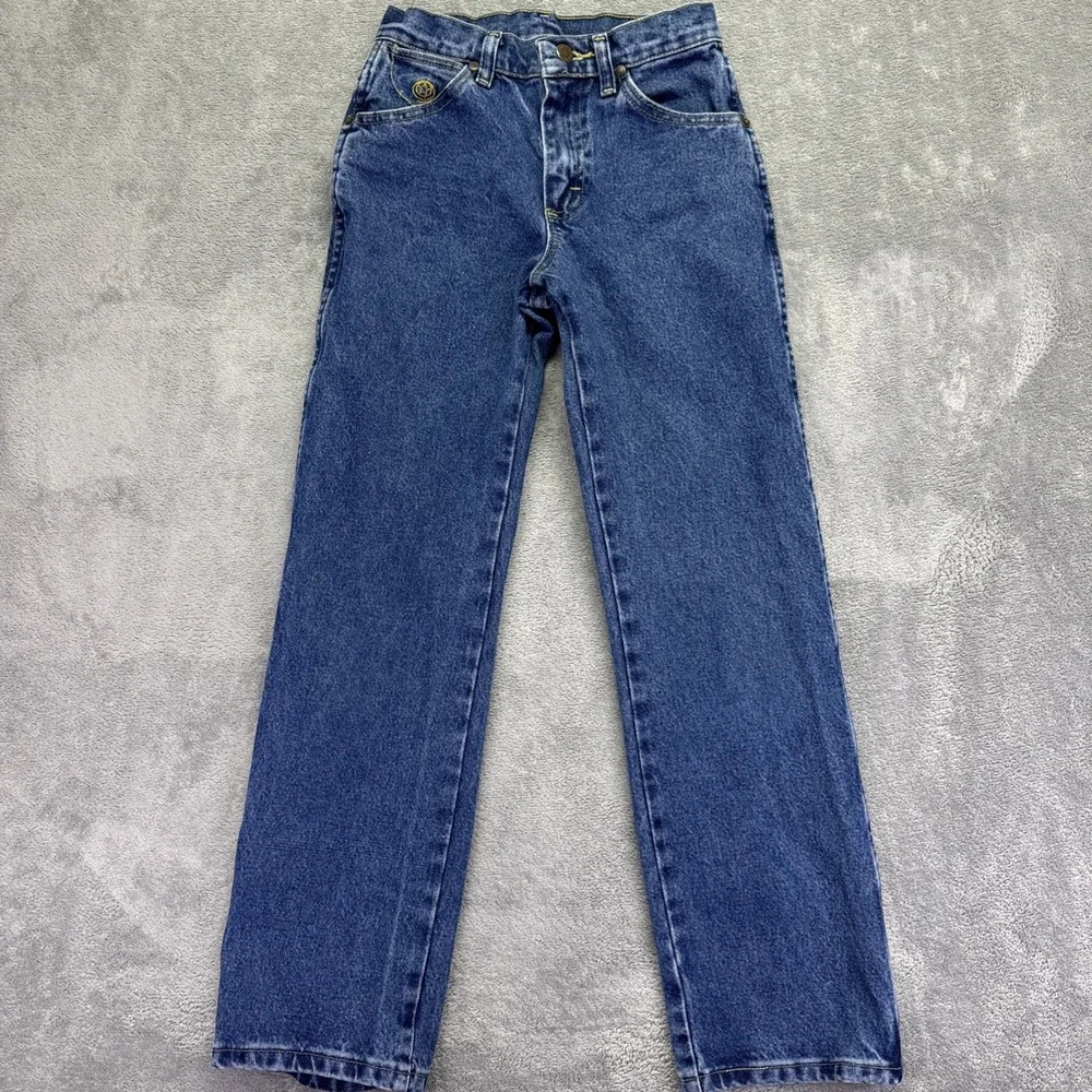 Wrangler Jeans Boys‎ Size 12 Slim Blue Straight Leg Denim Adjustable Waist